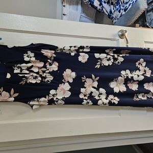 London Times Blue Sheath Midi Dress for Weddings